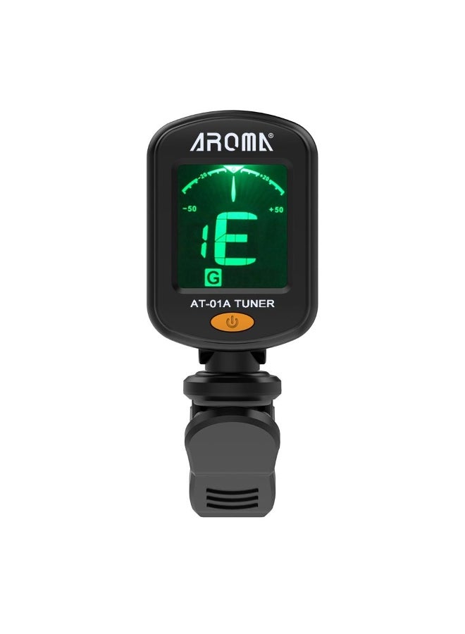 Aroma AROMA AT-01A Rotatable Clip-on Tuner LCD Display for Chromatic Guitar Bass Ukulele Violin - Image 2