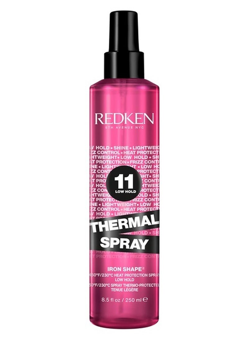 REDKEN بخاخ ثيرمال سبراي ريدكين 11 لتثبيت الشعر | بخاخ تثبيت حراري لتنعيم الشعر | لجميع أنواع الشعر | يوفر لمسة نهائية ناعمة وحريرية وخالية من التجعد بعد تجفيف الشعر | تحكم خفيف | يحمي من أضرار الحرارة | 8.5 أونصة - Image 1