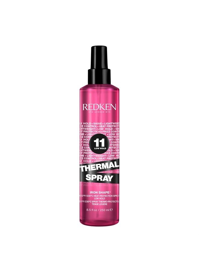 Redken Thermal Spray 11 Low Hold | Thermal Smoothing Holding Spray | For All Hair Types | Provides a Smooth, Silky & Frizz-Free Blow-Dry Finish | Mild Control | Protects Against Heat Damage | 8.5 Oz - Image 1