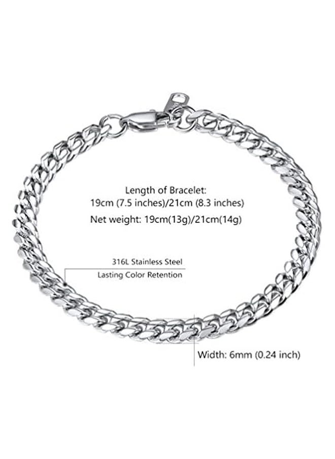 Generic Classic Chain Bracelet Stainless Steel, 6mm Width 8.3''  - Image 3