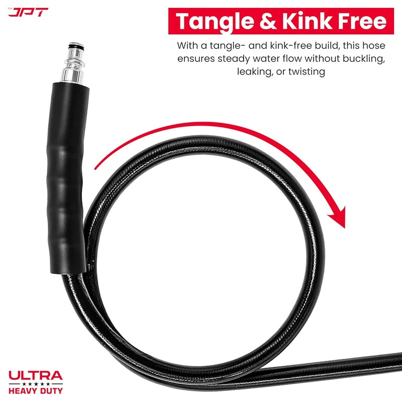 JPT Ultra Heavy-Duty 15Mtr High Pressure Hose Pipe Compatible with Bosch Aquatak/AQT Series | Withstand Up to 450 Bar (6525 PSI) of Pressure | Premium PVC + PE Layers & Reinforced Braid - Image 4