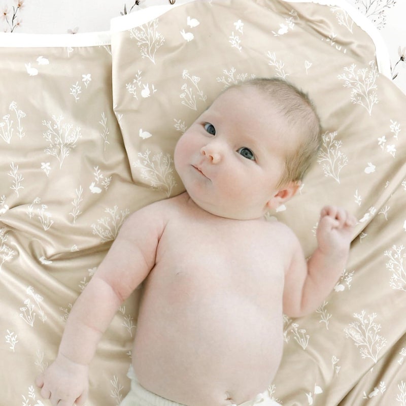 GRSSDER Baby Blankets Super Soft Stretchy Jersey Knit Swaddle Blanket for Girls and Boys, Double Layer Reversible Receiving Blankets 34 x 44, Extra Large for Swaddling, Cute Rabbit - Image 5