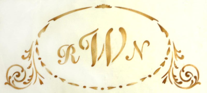 Designer Stencils C337 Script Monogram Set Cake Stencils, Beige/semi-transparent - Image 4