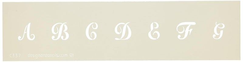 Designer Stencils C337 Script Monogram Set Cake Stencils, Beige/semi-transparent - Image 2