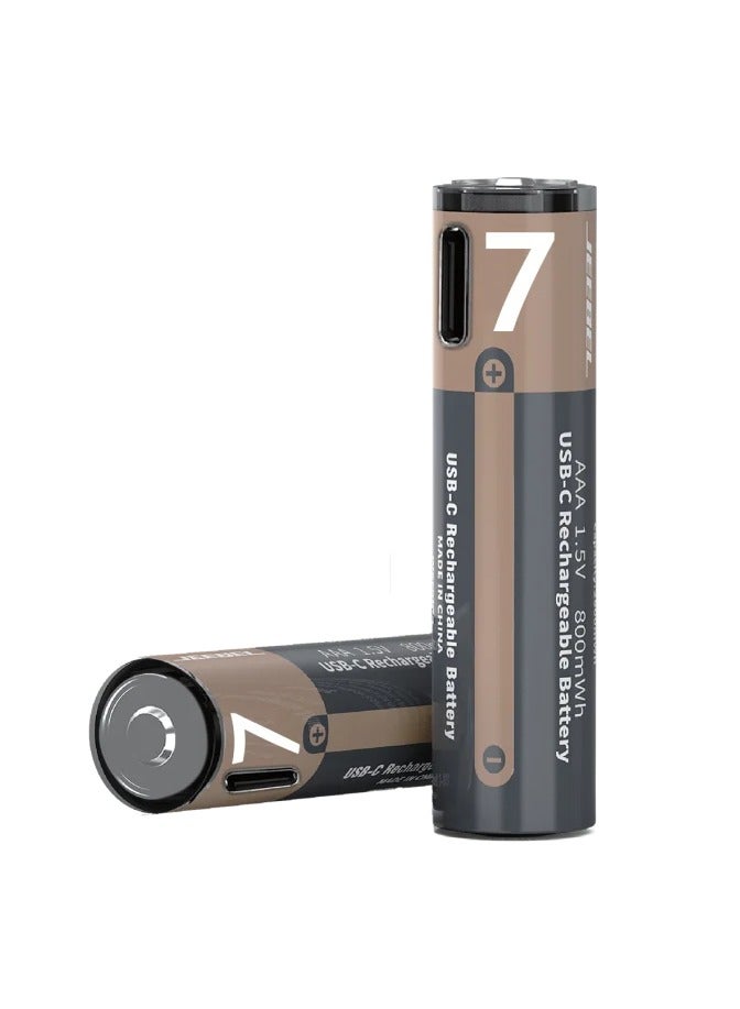 Jeebel AAA lithium batteries, rechargeable up to 1200 times – USB-C, 800mWh capacity - Image 1
