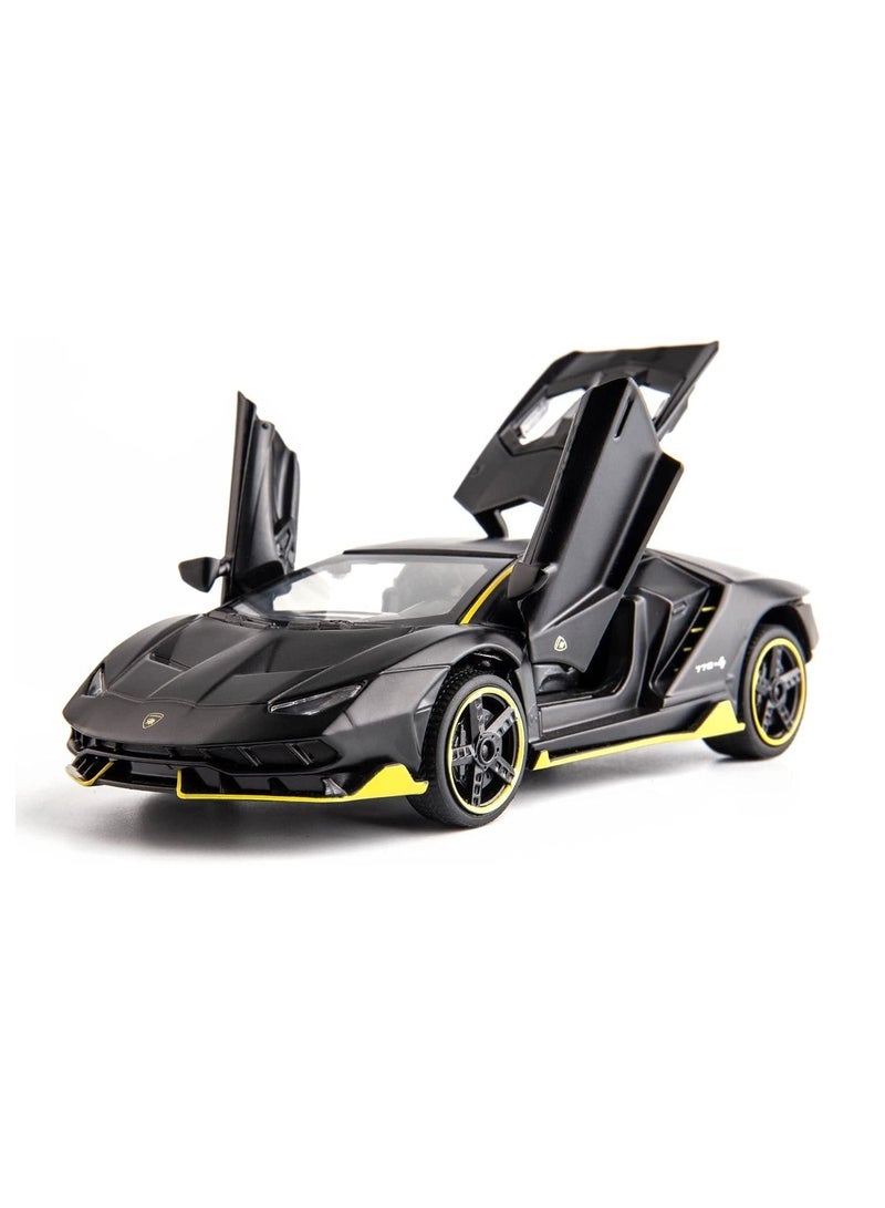 general 1: 24 Sports car Model Simulation Alloy Children's Toy car Model Children's Toy car Model Birthday Gift Brand car Model (Color : Black) - Image 1