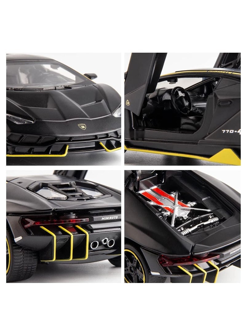 general 1: 24 Sports car Model Simulation Alloy Children's Toy car Model Children's Toy car Model Birthday Gift Brand car Model (Color : Black) - Image 4
