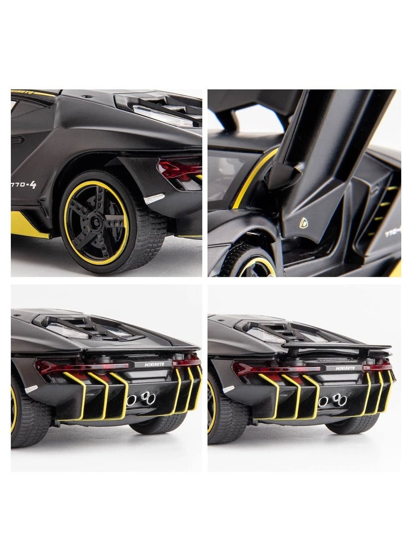 general 1: 24 Sports car Model Simulation Alloy Children's Toy car Model Children's Toy car Model Birthday Gift Brand car Model (Color : Black) - Image 3