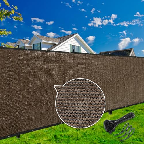 KANAGAWA 4ft x 50ft Privacy Screen Fence, 90% Blockage Heavy Duty 175 GSM Fencing Mesh Net Cover for Outdoor Wall Garden Yard Backyard 40 Cable Zip Ties Included Brown - Image 1