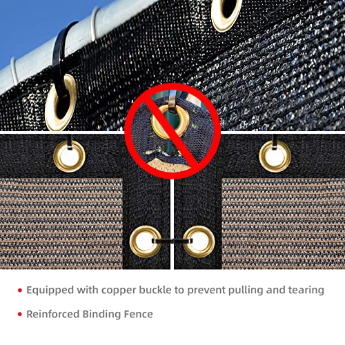 KANAGAWA 4ft x 50ft Privacy Screen Fence, 90% Blockage Heavy Duty 175 GSM Fencing Mesh Net Cover for Outdoor Wall Garden Yard Backyard 40 Cable Zip Ties Included Brown - Image 4