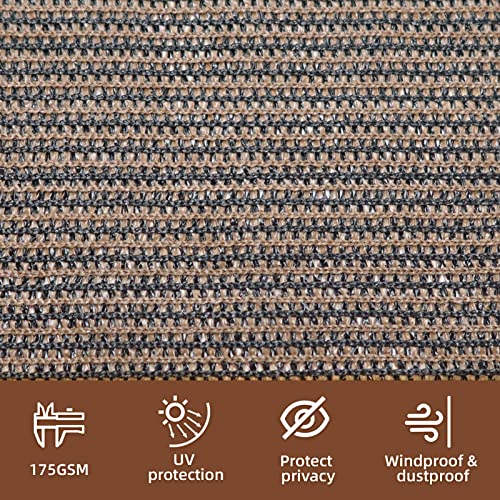 KANAGAWA 4ft x 50ft Privacy Screen Fence, 90% Blockage Heavy Duty 175 GSM Fencing Mesh Net Cover for Outdoor Wall Garden Yard Backyard 40 Cable Zip Ties Included Brown - Image 2