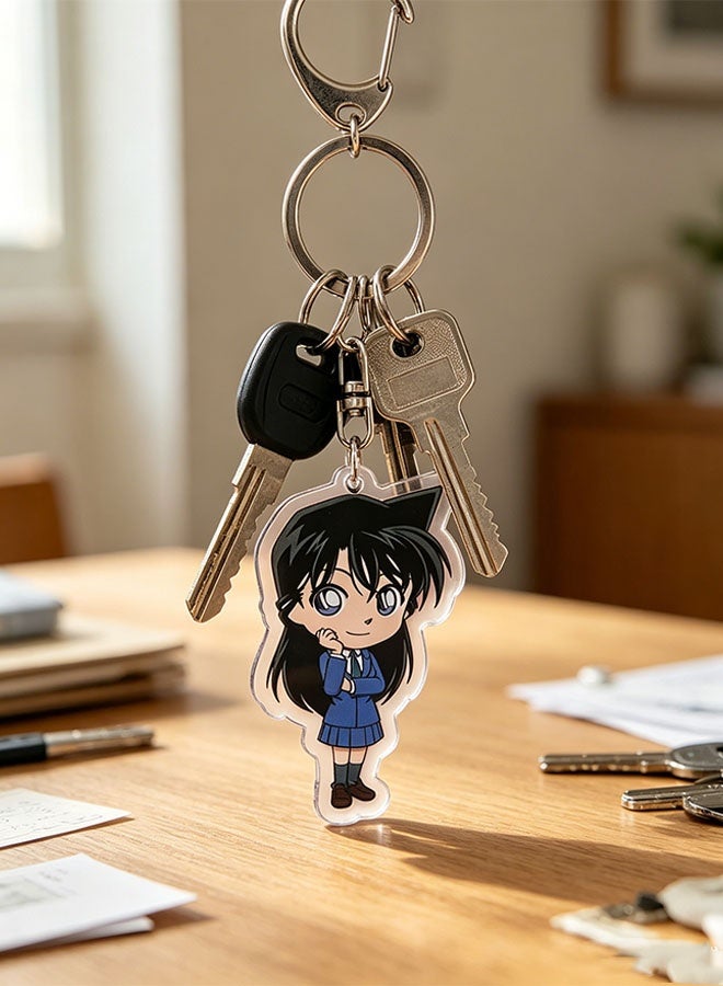 Happy D 6-piece set of Detective Conan keychains: Conan Edogawa, Heiji Hattori, Ran Mouri, Shinichi Kudo, and Ai Haibara - Image 2