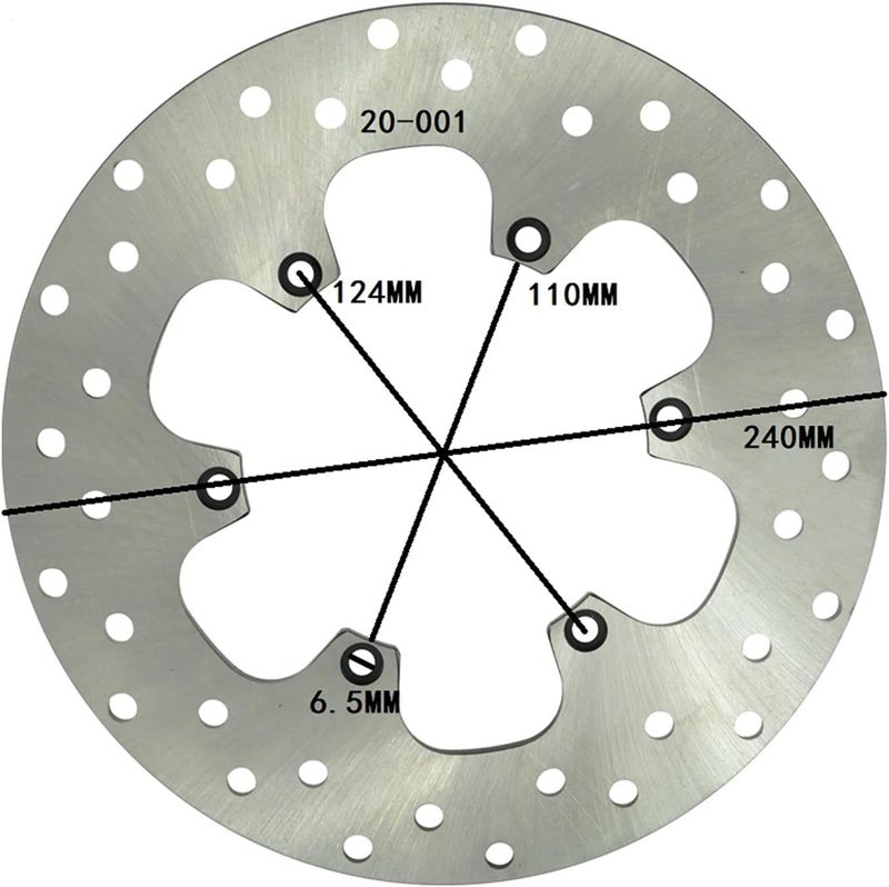 QASULER 240mm Motorcycle Rear Brake Disc - Image 2
