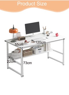 Lafulaifu 120*55*75cm Computer Desk With Storage Bookshelf Gaming Table Large Desktop Office Workstation Study Desk for Home Office  - Image 3