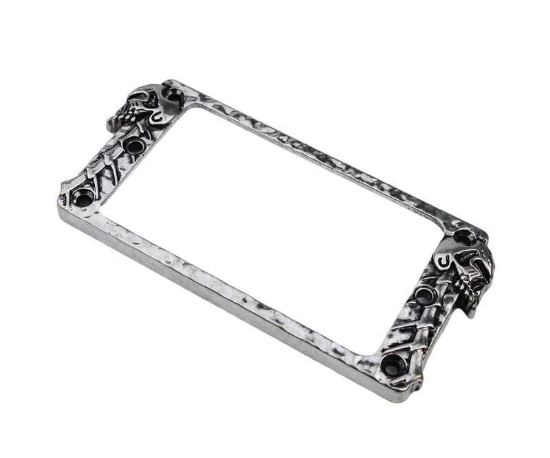 Guyker Metal Flat Humbucker Cover, Pickup Mounting Ring Set - Bridge Neck Pickups Frame Replacement Part for Electric Guitar or Precision Bass(2PCS, PR007 Antique Silver) - Image 3