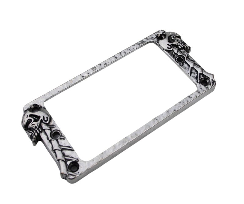 Guyker Metal Flat Humbucker Cover, Pickup Mounting Ring Set - Bridge Neck Pickups Frame Replacement Part for Electric Guitar or Precision Bass(2PCS, PR007 Antique Silver) - Image 2