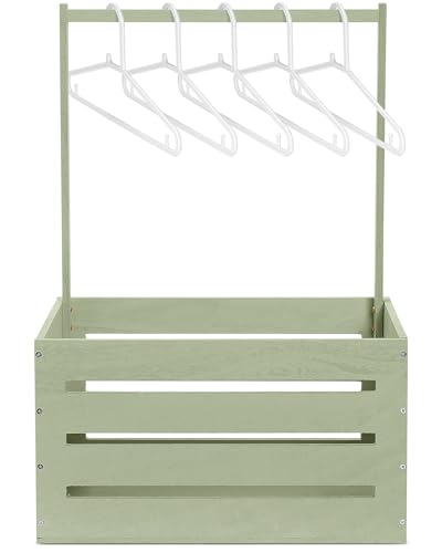 Suzile Wooden Baby Shower Crate Closet Wood Basket for Gifts with Handle Boy Girl Clothes Gender Reveal Storage Box for Newborn New ParentLight Green - Image 1