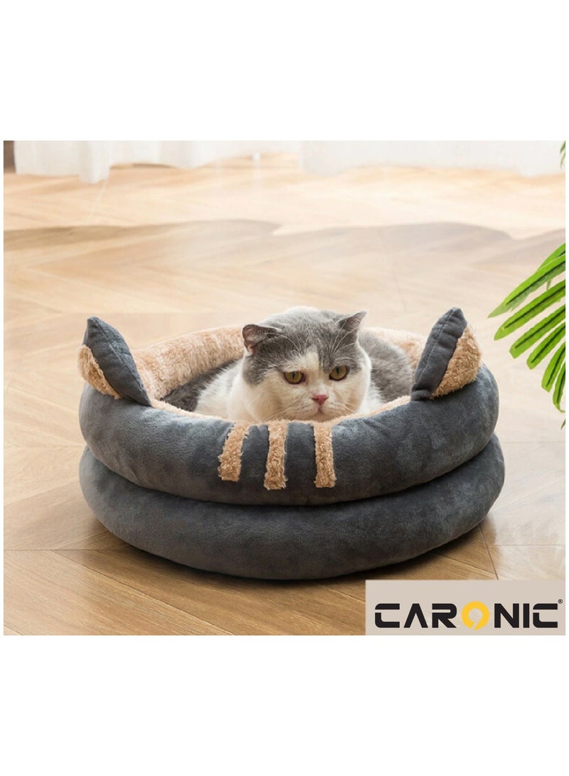 CARONIC Sofa Cute Comfortable Cozy Pet Sleeping Beds For Small Medium And Large Pets Soft Fluffy Faux Fur Cat Cushion Dog Bed 50Cm  - Image 2