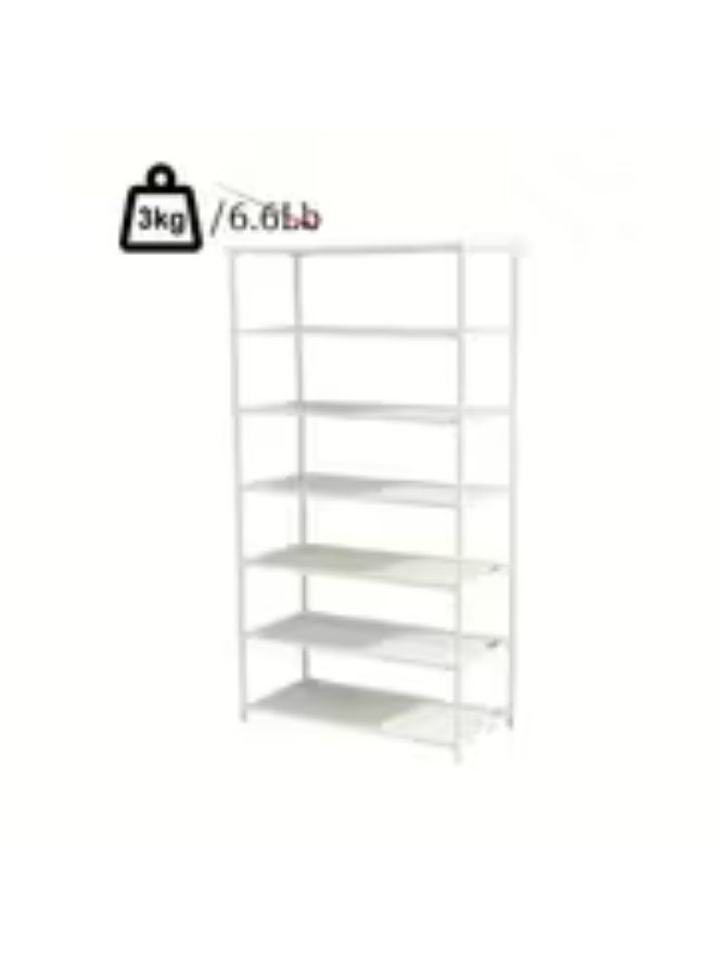 إيروريكس رف تخزين من 6/7 طبقات مع منظم متعدد الفتحات – تركيب بدون أدوات، هيكل متين، تصميم موفر للمساحة مناسب للمطبخ والمرآب والمتاجر، رف تخزين عملي بسعة كبيرة، رف أحذية متعدد الطبقات سهل التركيب - Image 2