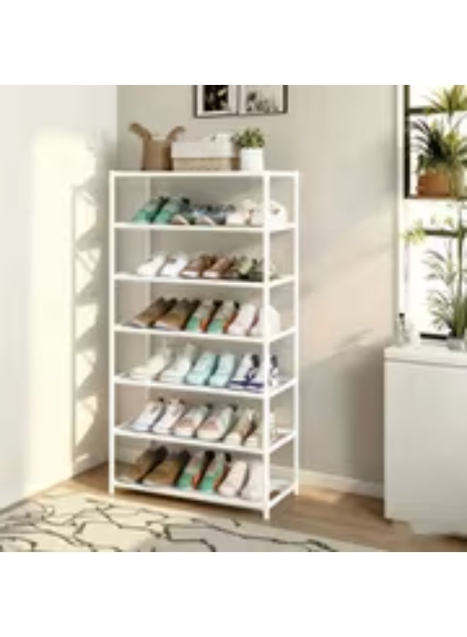 إيروريكس رف تخزين من 6/7 طبقات مع منظم متعدد الفتحات – تركيب بدون أدوات، هيكل متين، تصميم موفر للمساحة مناسب للمطبخ والمرآب والمتاجر، رف تخزين عملي بسعة كبيرة، رف أحذية متعدد الطبقات سهل التركيب - Image 3