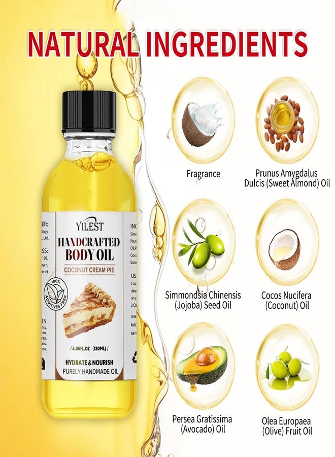 YILEST Organic Coconut Oil Body Oil for Dry Skin - Sweet Almond & Coconut Oils Blend, Moisturizing, Nourishing & Aromatic Skin Care Treatment for Women & Men, 4.06 Fl Oz, Hydrating & Non-Greasy - Image 5