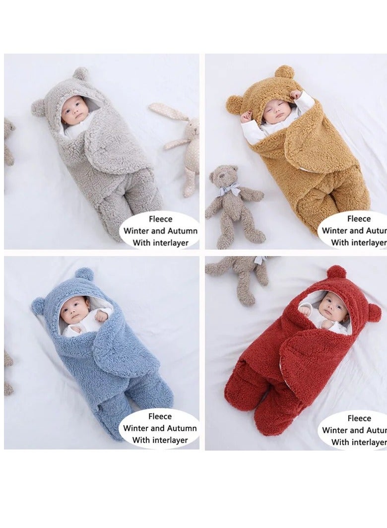 BAIG Baby Sleeping Bags Thicken Newborn Baby Wrap Blanket Winter Warm Newborn Envelope Soft Infant Sleeping Bag 0-9 Months - Image 4