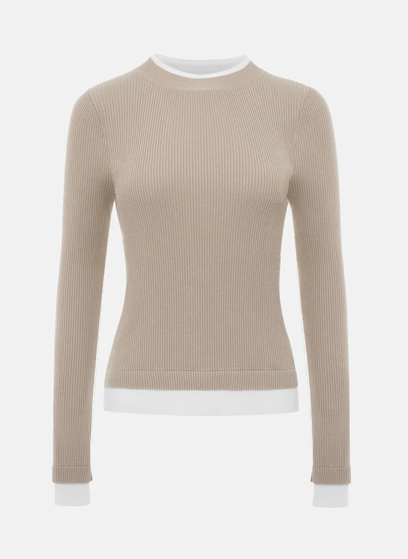 Lichi Rib-knit longsleeve with contrasting edges