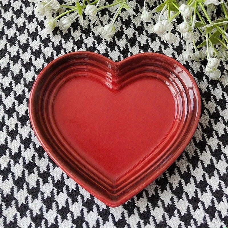 Pink White Heart Shape Ceramic Spoon Rest Gradient Color 4.72inch Easy Clean Kitchen Decor - Image 5