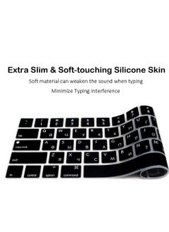 CaseBuy Russian Keyboard Cover Skin for 2023 2022 MacBook Air 13.6 15 inch M2 A2681 A2941 & 2023-2021 MacBook Pro 14 16.2 inch M3 M2 M1 Pro Max A2918 A2992 A2779 A2442 A2780 A2485 A2991 Black  - Image 2
