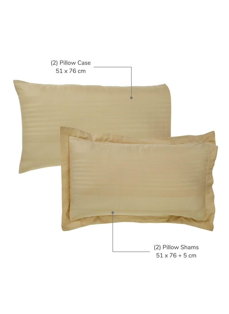 Donetella Cotton Duvet Cover Set 6-Pcs Double Size Reversible Printed Comforter Covers With Hidden Zipper Closure And Corner Holders(Without Filler),Gold King  - Image 4