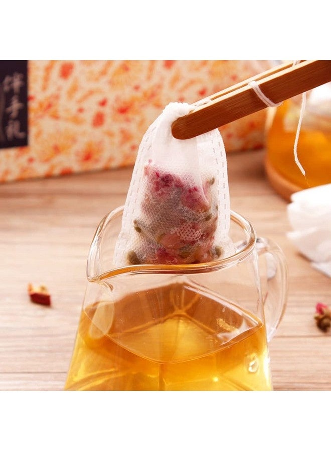 بيوينتي 100 كيس شاي فارغ، أكياس فلتر شاي مع رباط مصفاة، كيس فلتر، كيس أعشاب، ورق فلتر، فلتر شاي، كيس برباط للشاي، القهوة، شاي الفواكه، زهور الشاي، التوابل، مسحوق الأعشاب، 12*8 سم - Image 2