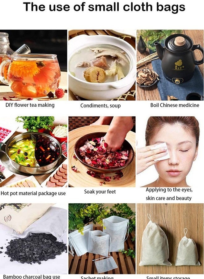 بيوينتي 100 كيس شاي فارغ، أكياس فلتر شاي مع رباط مصفاة، كيس فلتر، كيس أعشاب، ورق فلتر، فلتر شاي، كيس برباط للشاي، القهوة، شاي الفواكه، زهور الشاي، التوابل، مسحوق الأعشاب، 12*8 سم - Image 3