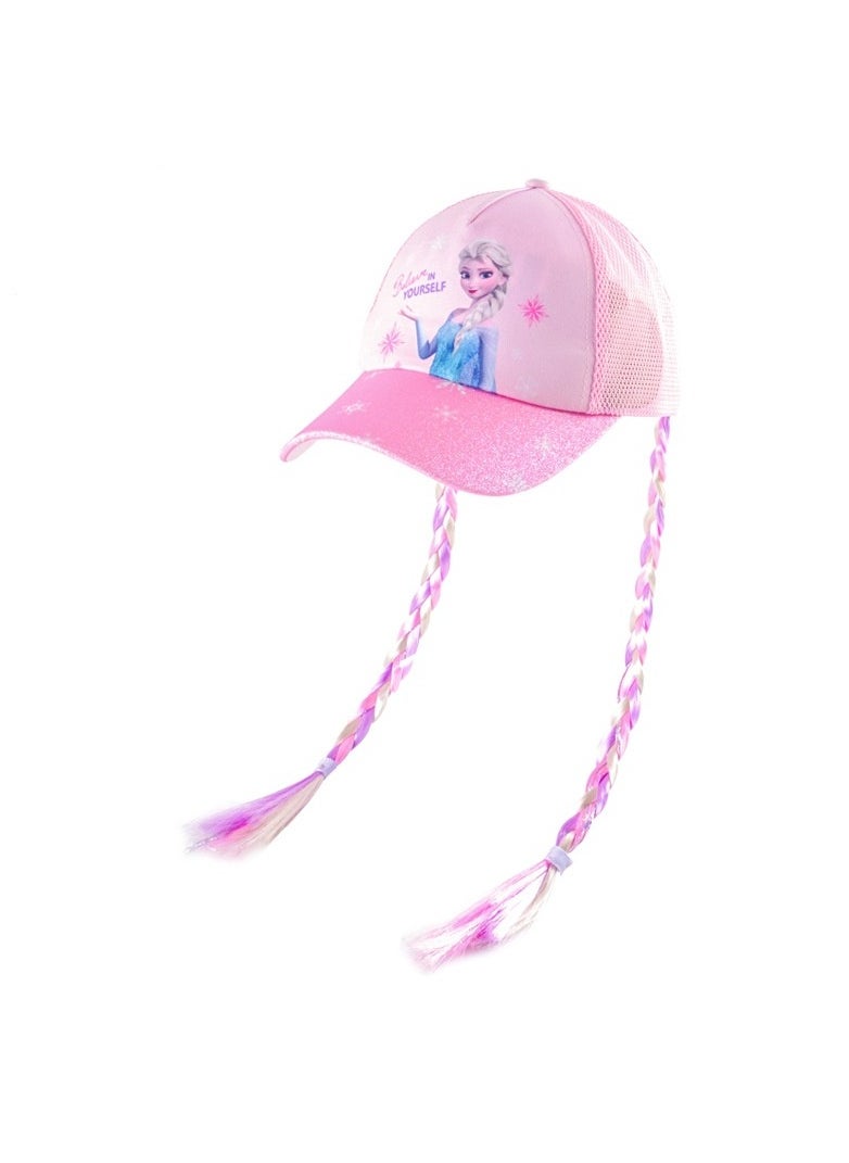 KUYING - Ice and Snow Adventure Children's Baseball Hat Girl's Duck Tongue Hat Summer Thin Mesh Sunshade and Sunscreen Braid - Image 1
