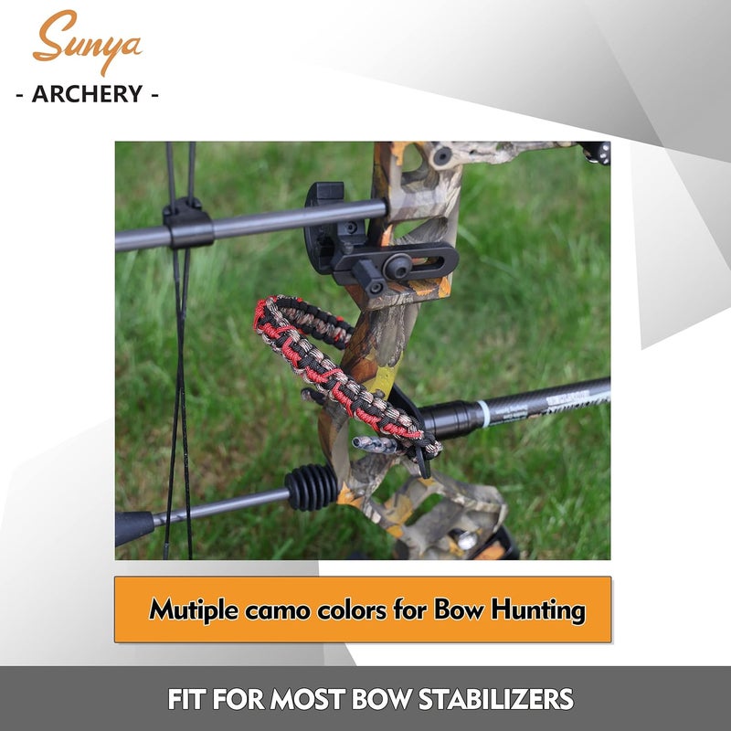 Sunya Archery Bow Wrist Sling, 550 Paracord Strap Comfortable on Hand.100% Full Grain Leather Yoke, Multiple Camo Colors.Fit Compound Bow Stabilizer & Recurve. - Image 2