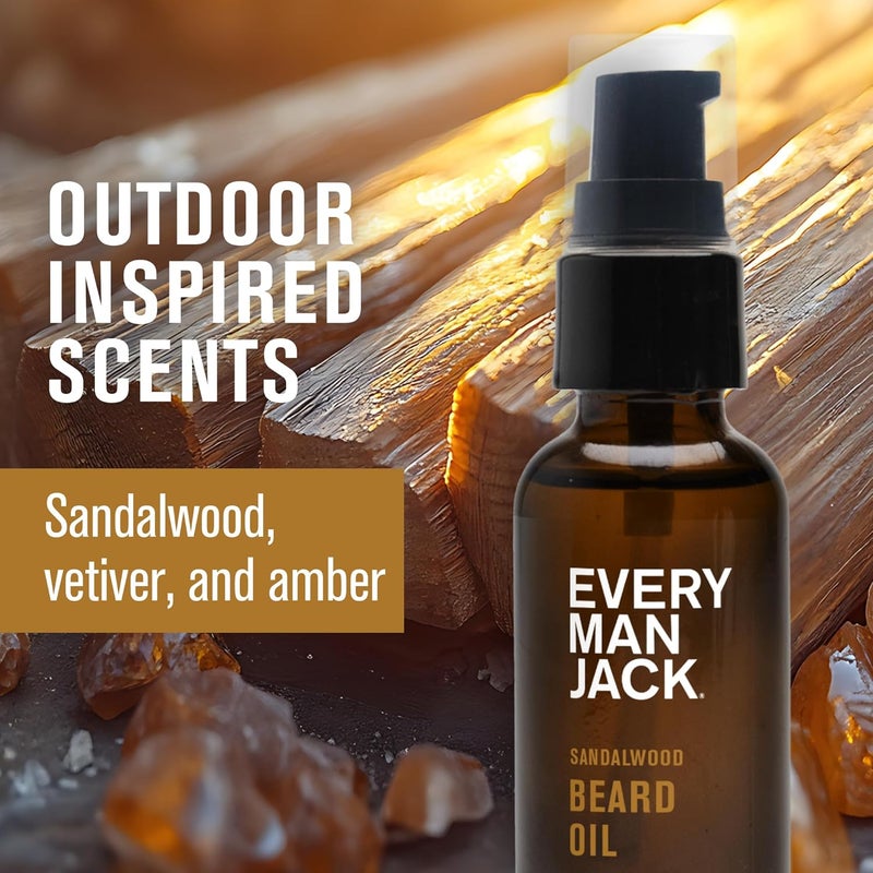 Every Man Jack Sandalwood Beard Oil - 1.0 oz (30 ml) Hydrating Formula - Image 4