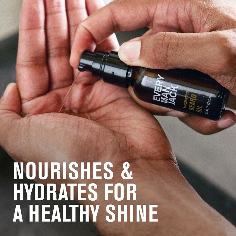 Every Man Jack Sandalwood Beard Oil - 1.0 oz (30 ml) Hydrating Formula - Image 5