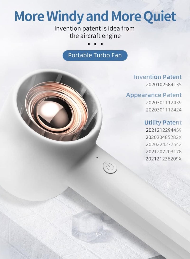 Loquat Portable Handheld Fan, Personal USB Rechargeable Mini Turbo Fan with 3 Speed Adjustable and Desktop Base, Travel, Makeup, Outdoor, Indoor - Image 3