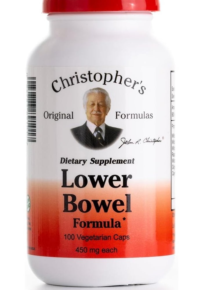 Christopher's Original Formulas Dr. Christopher's Lower Bowel Formula - 100 Vegetarian Capsules for Digestive Health - Image 1