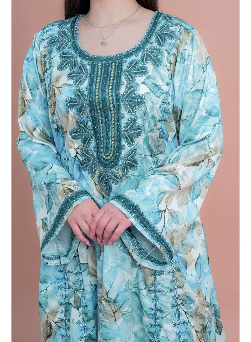 اكسا جلابية مطرزة عصرية - Image 4