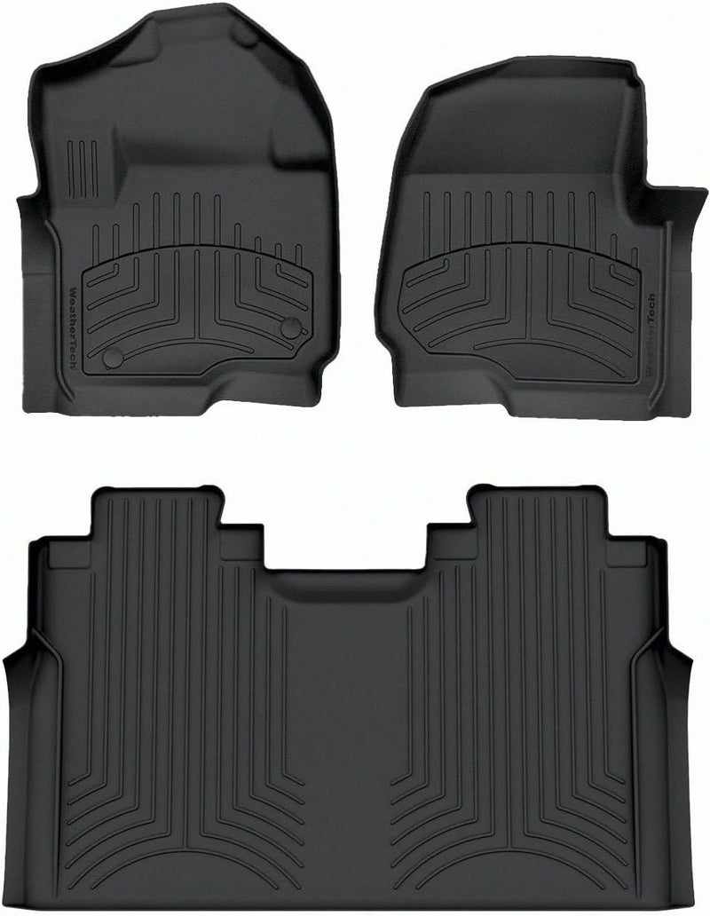 WeatherTech FloorLiner HP for 2015-2022 Ford F-150 SuperCrew/Super Duty Crew Cab Bench Seating - Set - Black - Image 1