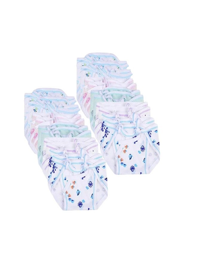 Noniu new born Baby's Cotton Cloth Diapers/Langot/nappy U Shaped Reusable & Washable Nappies for Newborns & Infants - Unisex, Soft & Breathable, Pack of 10 (Multicolor Prints) - Image 1