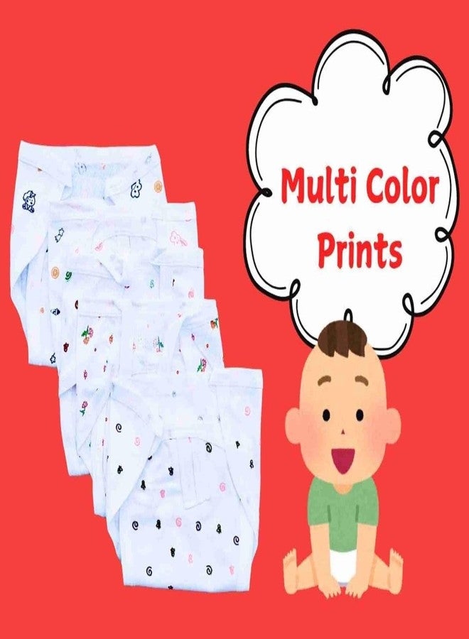 Noniu new born Baby's Cotton Cloth Diapers/Langot/nappy U Shaped Reusable & Washable Nappies for Newborns & Infants - Unisex, Soft & Breathable, Pack of 10 (Multicolor Prints) - Image 4