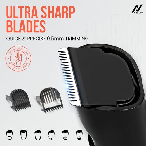 NexLev 2 in 1 Nose, Ear & Body Trimmer for Men| Ceramic Blade| 7000 RPM Copper Motor| Type C Charge| 90 Min Runtime| IPX7 Waterproof| Cordless| Overcharge Protection|TM-04 - Image 3