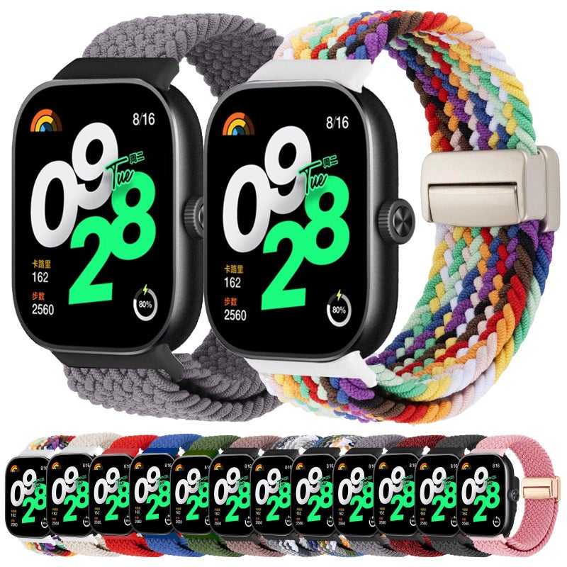 erorex For Redmi Watch 5 / Xiaomi Smart Band 9 Pro Magnetic Buckle Loop Braided Watch Band(Rainbow) - Image 2