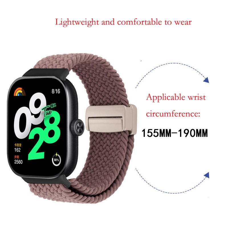 erorex For Redmi Watch 5 / Xiaomi Smart Band 9 Pro Magnetic Buckle Loop Braided Watch Band(Rainbow) - Image 4