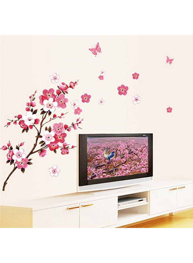 NIBEMINENT Blossom Plum Flower Butterfly Tree Branch Wall Sticker Multicolour 45 x 60centimeter - Image 1