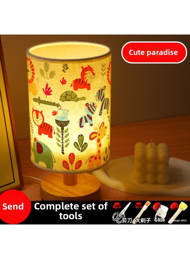 Mother's Day Butterfly Gubat Handmade Table Lamp Diy Material Group Building Activity Butterfly Bone Bat Diy Night Light-Color:Mengdong Paradise (full Set Of Material Package)  - Image 1