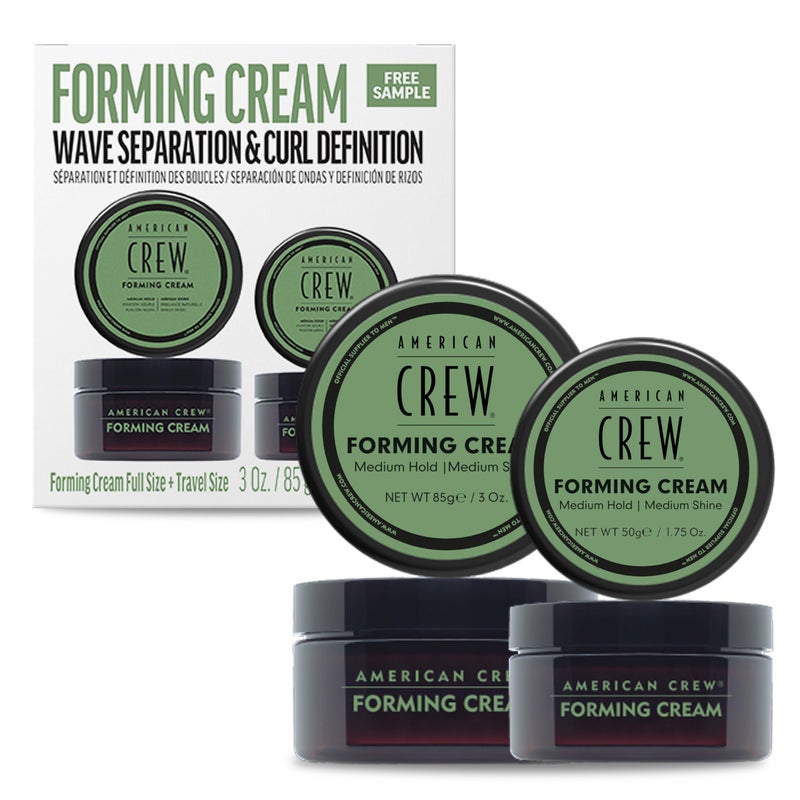 American Crew Mens Hair Forming Cream Like Hair Gel with Medium Hold  Medium Shine Travel Size Duo Gift Set