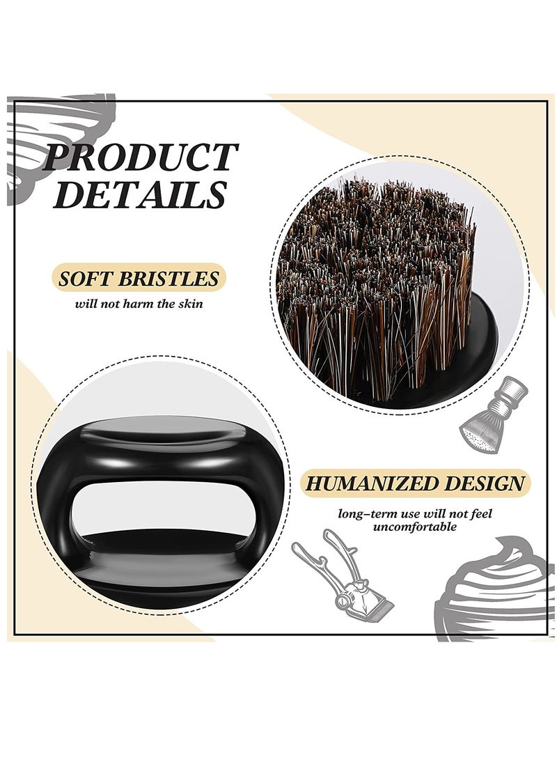 SOLARAE Knuckle Brush Brushes Fade Brush Barber Knuckle Beard Brush for Men Finger Brush Barber Face Brush Knuckle Neck Brush Soft Bristles Mustache Brush Barber Hair Brush Beard Sweep Beard Styling(4 Pieces) - Image 2