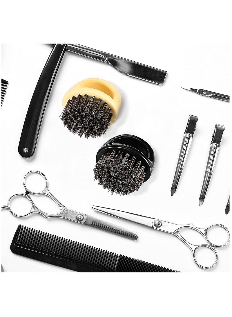 SOLARAE Knuckle Brush Brushes Fade Brush Barber Knuckle Beard Brush for Men Finger Brush Barber Face Brush Knuckle Neck Brush Soft Bristles Mustache Brush Barber Hair Brush Beard Sweep Beard Styling(4 Pieces) - Image 4